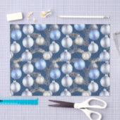 Design der Blue und Silver Christmas Bulb Serie 7 Seidenpapier (Handwerk)