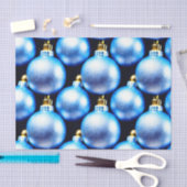 Design der Blue und Silver Christmas Bulb Series 2 Seidenpapier (Handwerk)