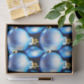 Design der Blue und Silver Christmas Bulb Series 2 Seidenpapier (Geschenk)