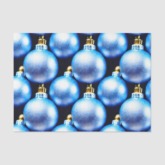 Design der Blue und Silver Christmas Bulb Series 2 Seidenpapier (Vorderseite)