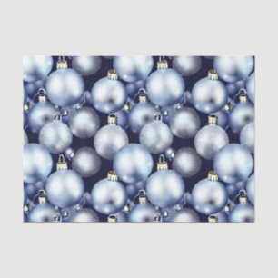 Design der Blue und Silver Christmas Bulb Series 9 Seidenpapier