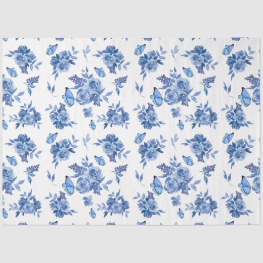 Design der Blue Watercolor-Serie 9 Seidenpapier (Vorderseite)