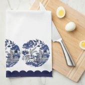 Design der Blue Willow China Geschirrtuch (Viertel Falte)