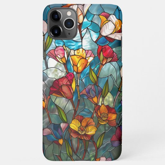 Design der Blume aus Hartglas iPhone Hülle (Rückseite)