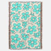 Design der Blume Blau und Creme Decke (Vorderseite Vertikal)