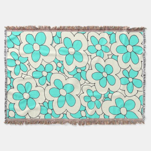 Design der Blume Blau und Creme Decke (Vorderseite)