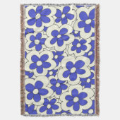 Design der Blume Blau und Creme Decke (Vorderseite Vertikal)