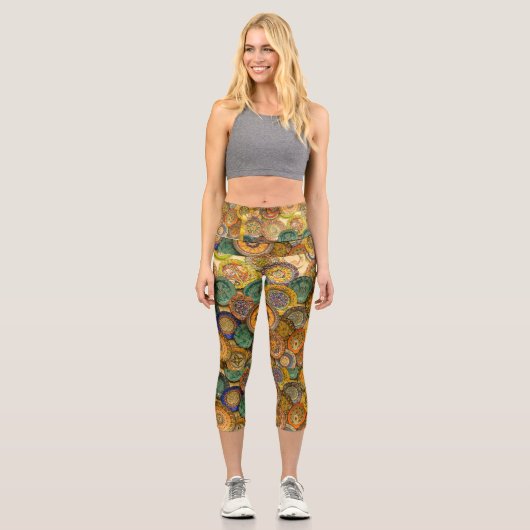 Design der Blume Capri Leggings (Vorderseite)