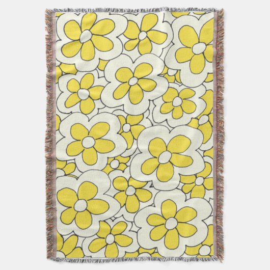 Design der Blume Gelb und Creme Decke (Vorderseite Vertikal)