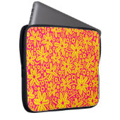 Design der Blume - Gelb und Rose rot Laptopschutzhülle (Vorne Rechts)