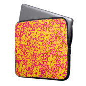 Design der Blume - Gelb und Rose rot Laptopschutzhülle (Vorderseite Links)