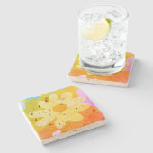 Design der Blume im Stone-Untersetzer Steinuntersetzer (Seitenansicht)