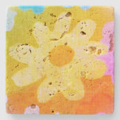 Design der Blume im Stone-Untersetzer Steinuntersetzer (Vorderseite)