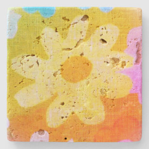 Design der Blume im Stone-Untersetzer Steinuntersetzer