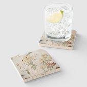 Design der Blume im Stone-Untersetzer Steinuntersetzer (Seitenansicht)