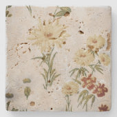 Design der Blume im Stone-Untersetzer Steinuntersetzer (Vorderseite)