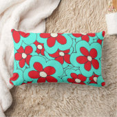 Design der Blume Rot und Blau Lendenkissen (Decke)