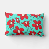 Design der Blume Rot und Blau Lendenkissen (Rückseite)