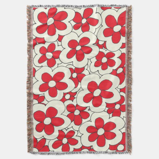 Design der Blume Rot und Creme Decke (Vorderseite Vertikal)