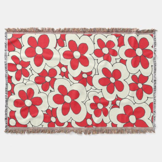 Design der Blume Rot und Creme Decke (Vorderseite)