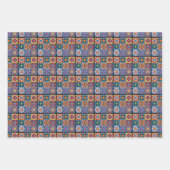 Design der Blumenmosaikfliesen 8 Geschenkpapier Set (Vorderseite 3)