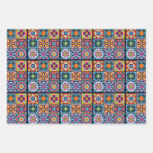 Design der Blumenmosaikfliesen 8 Geschenkpapier Set (Vorderseite)