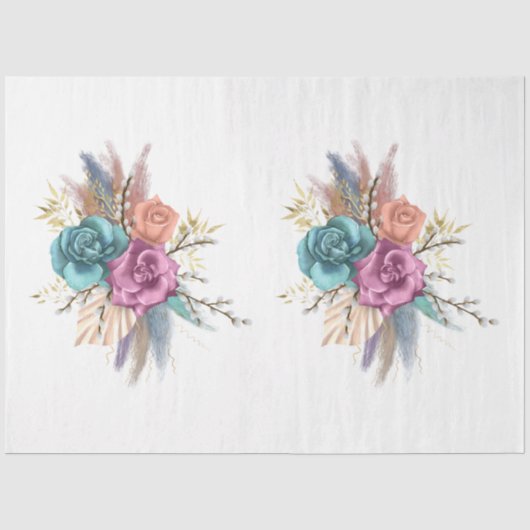 Design der Boho Bouquet-Serie 8 Seidenpapier (Vorderseite)