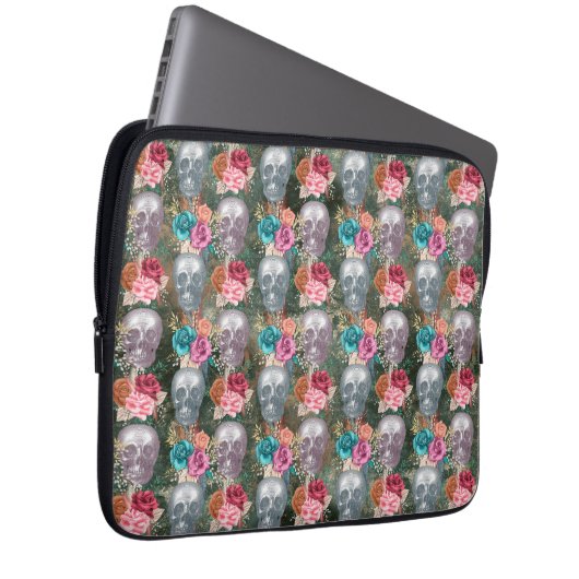 Design der Boho Skull-Serie 10 Laptopschutzhülle (Vorne Rechts)