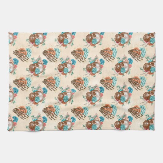 Design der Boho Skull-Serie 12 Geschirrtuch (Horizontal)