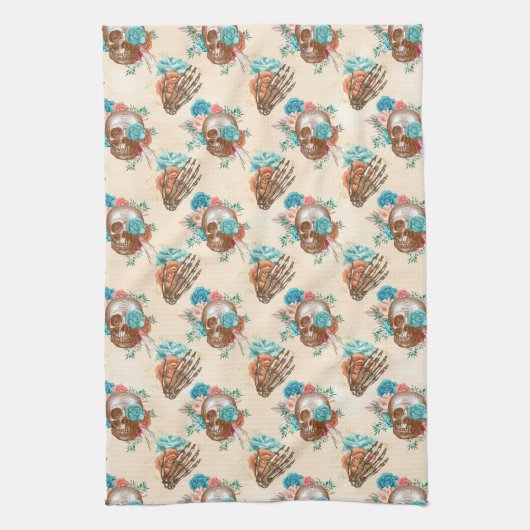 Design der Boho Skull-Serie 12 Geschirrtuch (Vertikal)