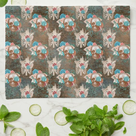 Design der Boho Skull-Serie 13 Geschirrtuch (Gefaltet)