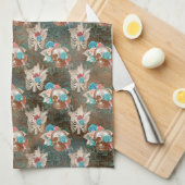 Design der Boho Skull-Serie 13 Geschirrtuch (Viertel Falte)