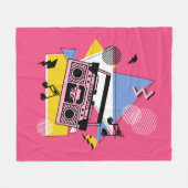 Design der Boombox im Retro-Stil Fleecedecke (Vorderseite (Horizontal))