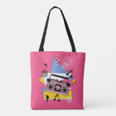 Design der Boombox im Retro-Stil Tasche (Rückseite)