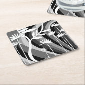 Design der botanischen Pflanze Schwarz/Weiß Rechteckiger Pappuntersetzer (angewinkelt)