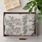 Design der braunen rosafarbenen Blumen-Serie 2 Seidenpapier (Geschenk)