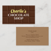 Design der braunen Schokolade-Shop-Visitenkarte Visitenkarte (Vorne/Hinten)