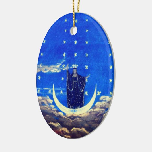 Design der Bühne für Mozarts Oper Magic Flute Keramik Ornament (Links)