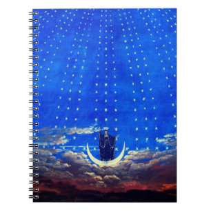 Design der Bühne für Mozarts Oper Magic Flute Notizblock