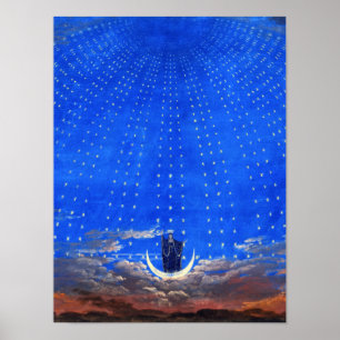 Design der Bühne für Mozarts Oper Magic Flute Poster