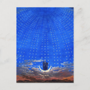 Design der Bühne für Mozarts Oper Magic Flute Postkarte