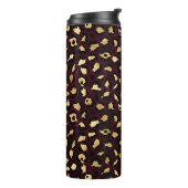 Design der Burgund-Gold-Leopard-Serie 8 Thermosbecher (Nach links gedreht)