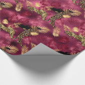 Design der Burgundy- und Gold Leopard-Serie 10 Geschenkpapier (Ecke)