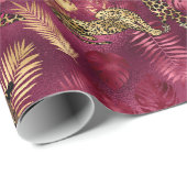 Design der Burgundy- und Gold Leopard-Serie 10 Geschenkpapier (Rolleneckpunkt)