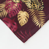 Design der Burgundy- und Gold Leopard-Serie 12 Fleecedecke (Ecke)