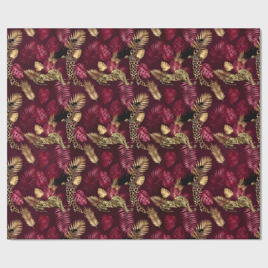 Design der Burgundy- und Gold Leopard-Serie 12 Geschenkpapier (Flach)