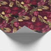 Design der Burgundy- und Gold Leopard-Serie 12 Geschenkpapier (Ecke)