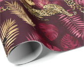 Design der Burgundy- und Gold Leopard-Serie 12 Geschenkpapier (Rolleneckpunkt)