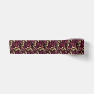 Design der Burgundy- und Gold Leopard-Serie 12 Satinband