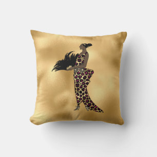 Design der Burgundy- und Gold Leopard-Serie 17 Kissen